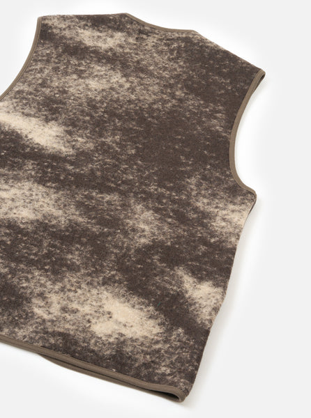 Zip Gilet - Cloud Camo Knit - Brown