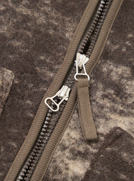 Zip Gilet - Cloud Camo Knit - Brown