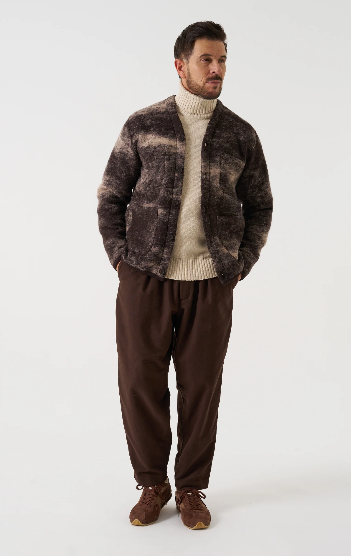 Cardigan - Cloud Camo Knit - Brown