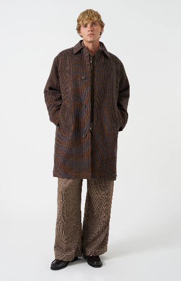 Stan Coat - Navy/Brown