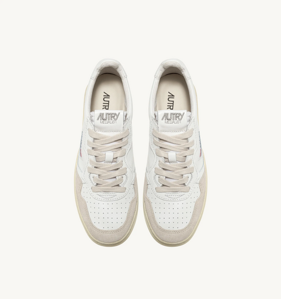Autry Medalist Low - Leather/Suede - White/White