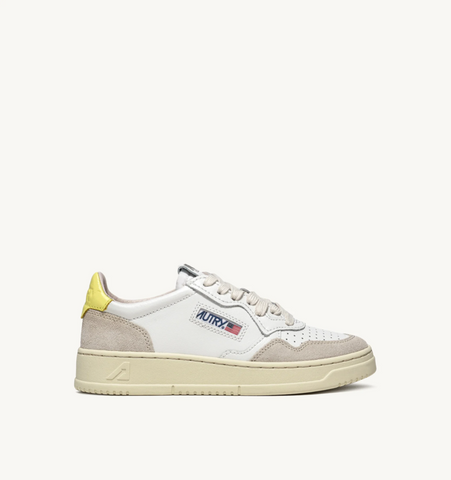 Autry Medalist Low - Leather/Suede - White/LemGray