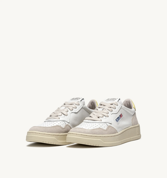 Autry Medalist Low - Leather/Suede - White/LemGray
