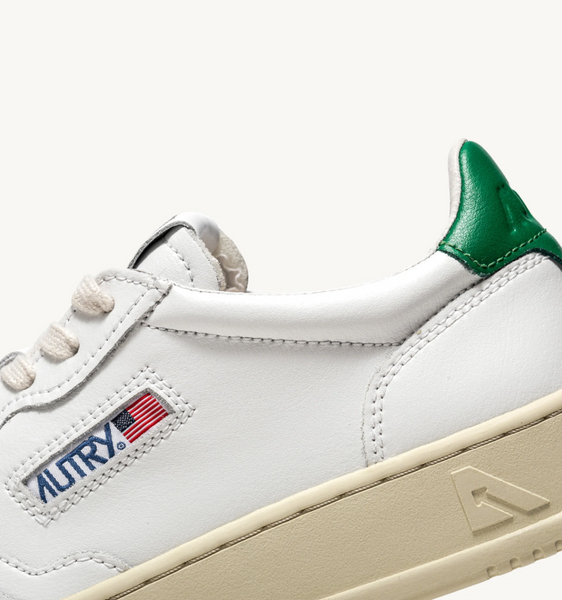 Autry Medalist Low - Leather/Leather - White/Green