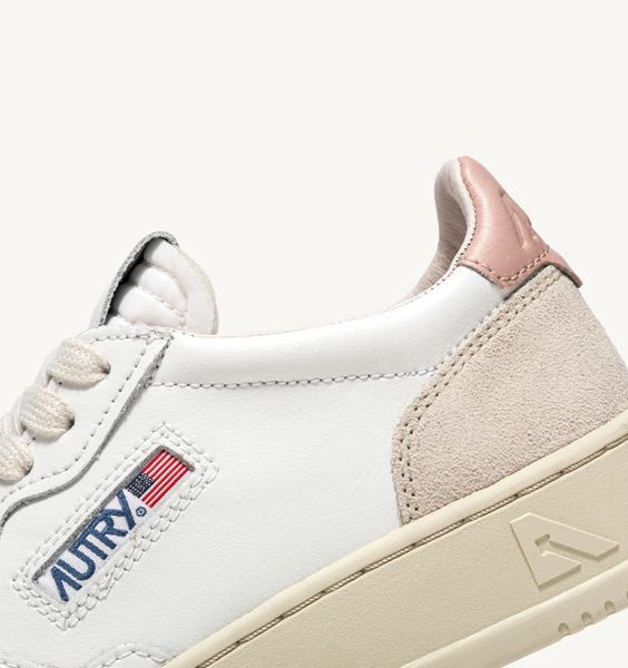 Autry Medalist Low - Leather/Suede - White/Powder