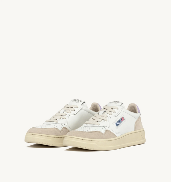 Autry Medalist Low - Leather/Suede - White/Lilac