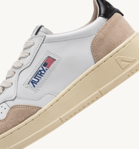 Autry Medalist Low - Leather/Suede - White/Black
