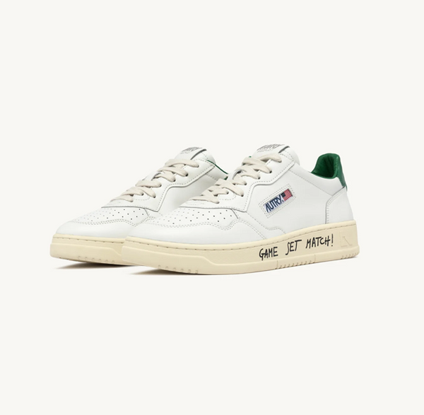 Autry Medalist Low - Leather/Suede - White/Green - Game Set Match