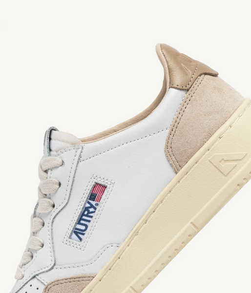 Autry Medalist Low - Leather/Suede - White/Pepper