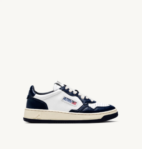 Autry Medalist Low Bi color - Leather/Leather - White/Blue