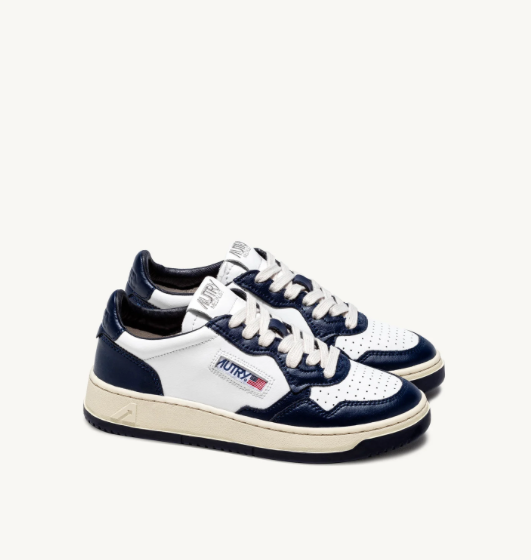 Autry Medalist Low Bi color - Leather/Leather - White/Blue