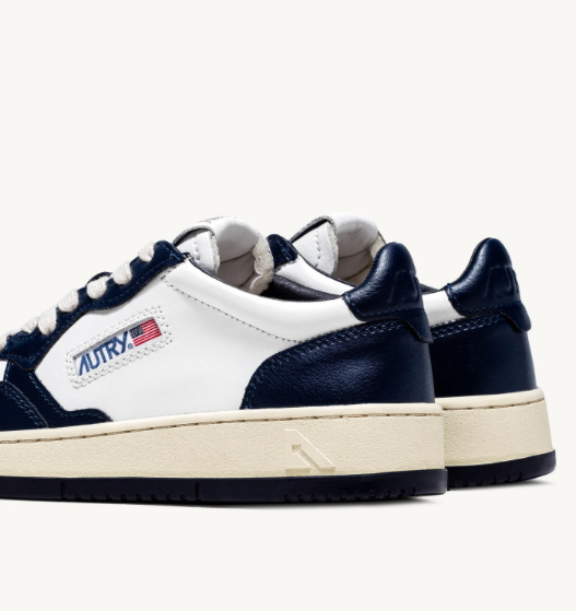 Autry Medalist Low Bi color - Leather/Leather - White/Blue
