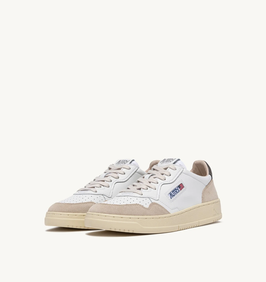 Autry Medalist Low - Leather/Suede - White/Morel