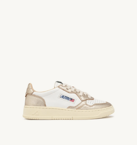 Autry Medalist Low Bi color - Leather/Leather - White/Platinium