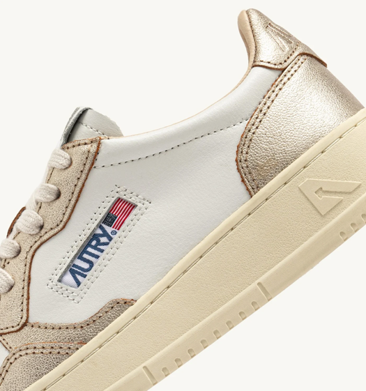 Autry Medalist Low Bi color - Leather/Leather - White/Platinium