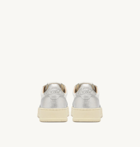 Autry Medalist Low Bi color - Leather/Leather - White/Silver