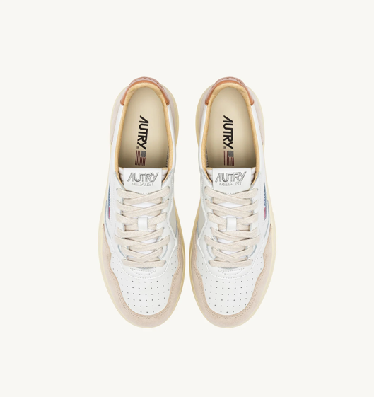 Autry Medalist Low - Leather/Suede - White/Butternut