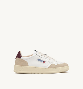 Autry Medalist Low - Leather/Suede - White/Burgundy