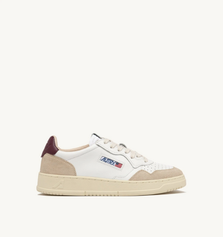Autry Medalist Low - Leather/Suede - White/Burgundy