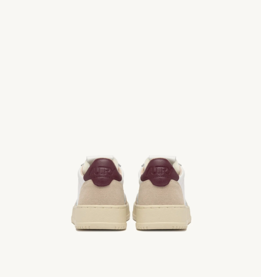 Autry Medalist Low - Leather/Suede - White/Burgundy