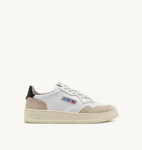 Autry Medalist Low - Leather/Suede - White/Black