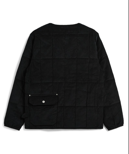 Military Button Corduroy Jacket - Black