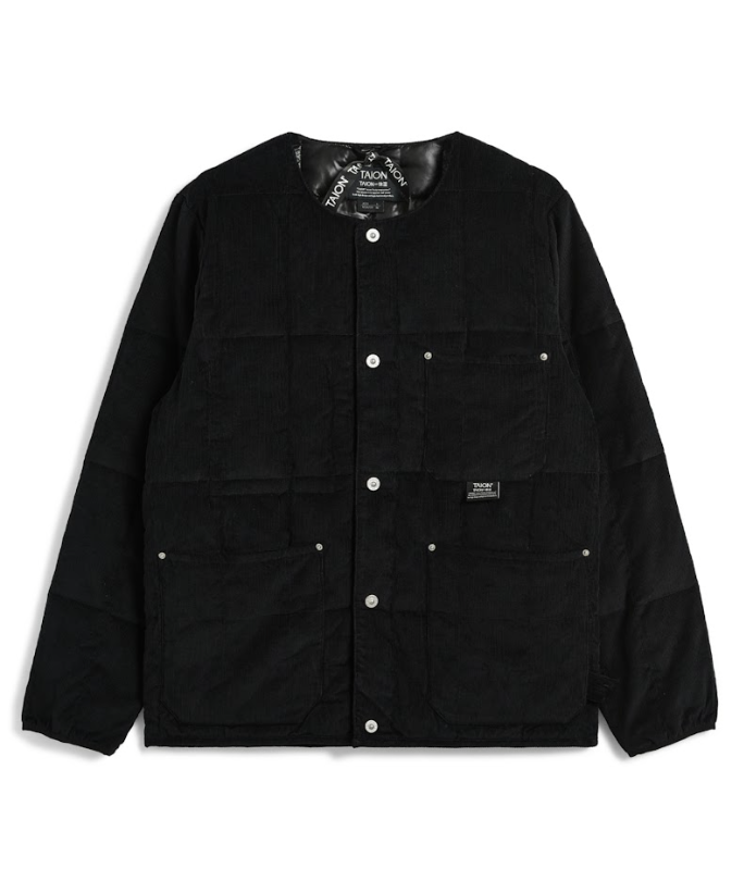Military Button Corduroy Jacket - Black