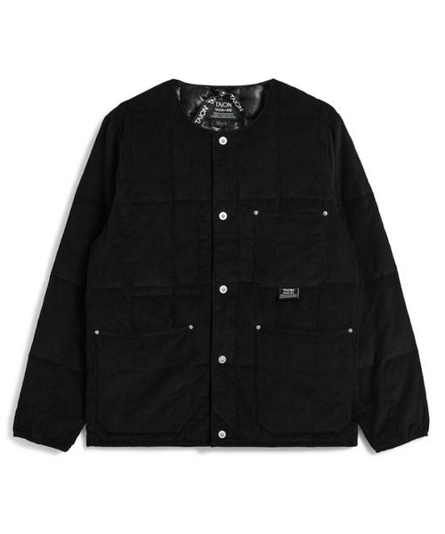 Military Button Corduroy Jacket - Black