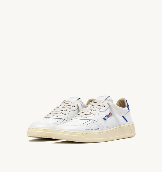 Autry Medalist Low - Leather/Leather - White/Beaucoup Blue