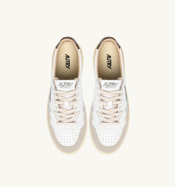 Autry Medalist Low - Leather/Suede - White/Teak