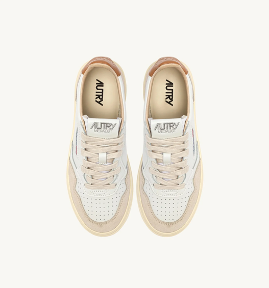 Autry Medalist Low - Leather/Suede - White/Lion