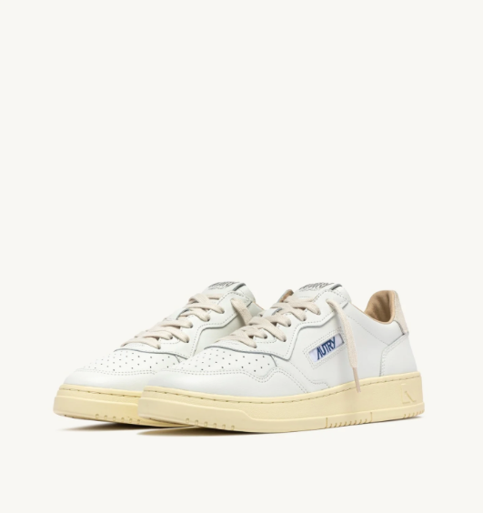 Autry Medalist Low - Leather/Leather - White/SnowWhite