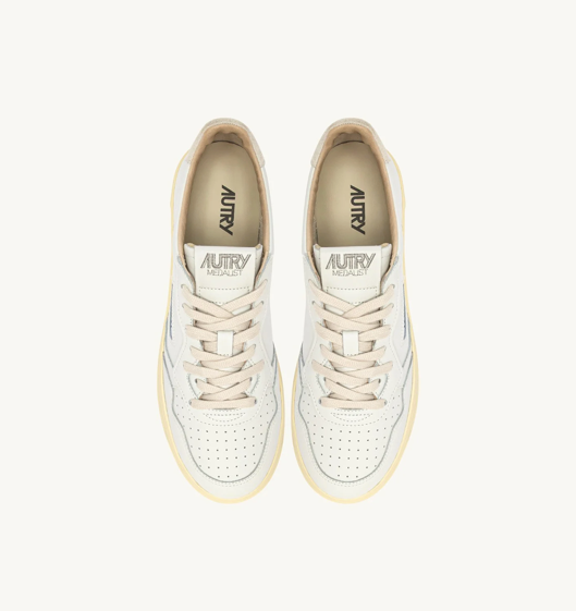 Autry Medalist Low - Leather/Leather - White/SnowWhite