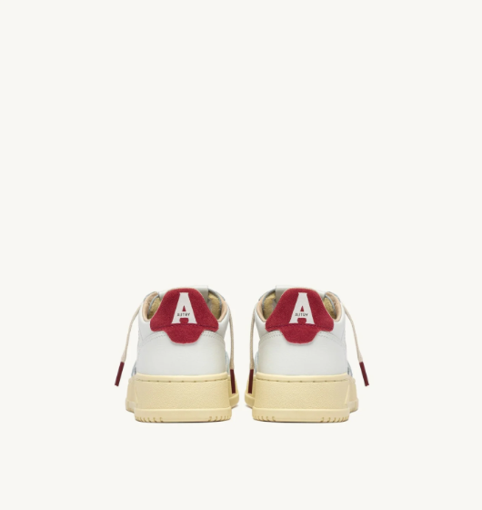 Autry Medalist Low - Leather/Leather - White/Deep Claret