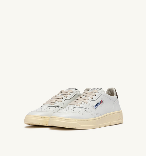 Autry Medalist Low - Leather/Leather - White/Chocolate