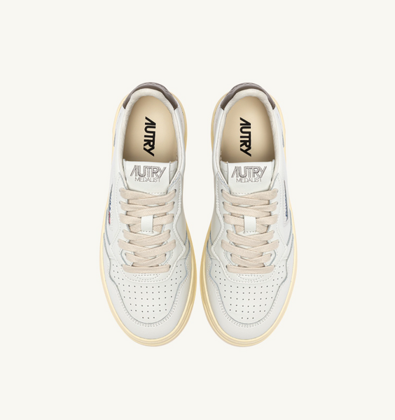 Autry Medalist Low - Leather/Leather - White/Chocolate