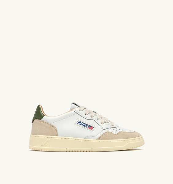 Autry Medalist Low - Leather/Suede - White/BronzeGreen
