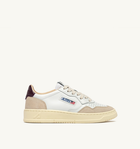 Autry Medalist Low - Leather/Suede - White/Fig