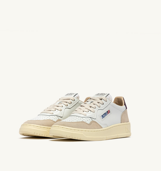 Autry Medalist Low - Leather/Suede - White/Fig