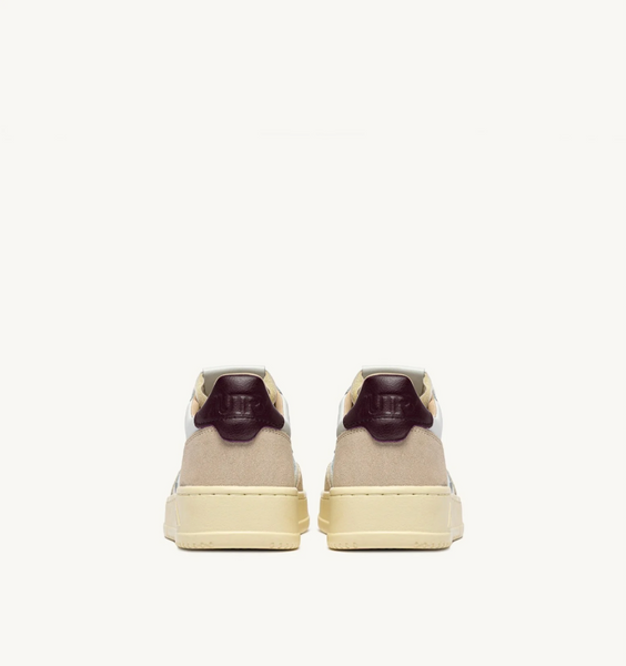 Autry Medalist Low - Leather/Suede - White/Fig