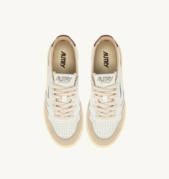 Autry Medalist Low - Leather/Suede - White/Fig