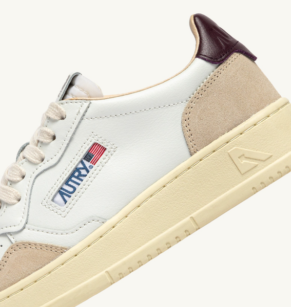 Autry Medalist Low - Leather/Suede - White/Fig