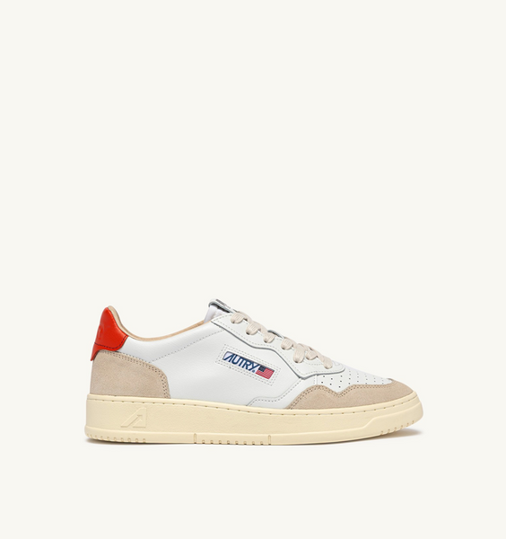 Autry Medalist Low - Leather/Suede - White/Pumpkin