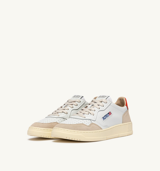 Autry Medalist Low - Leather/Suede - White/Pumpkin