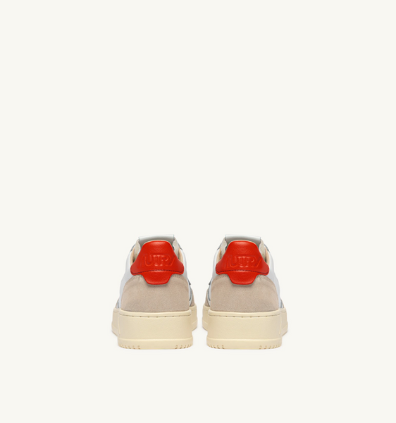 Autry Medalist Low - Leather/Suede - White/Pumpkin