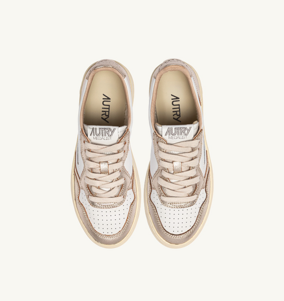 Autry Medalist Low - Leather/Leather - White/Platinium
