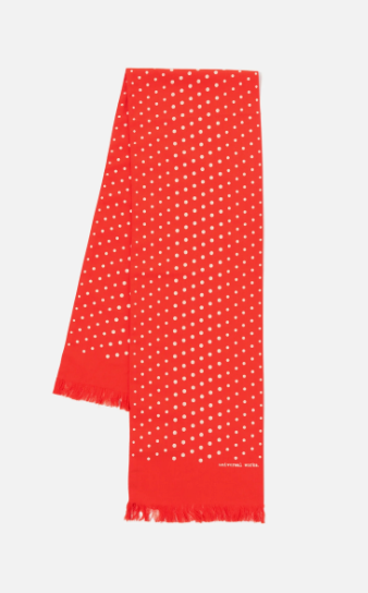 Short Scarf - Bold Dot Print Rayon