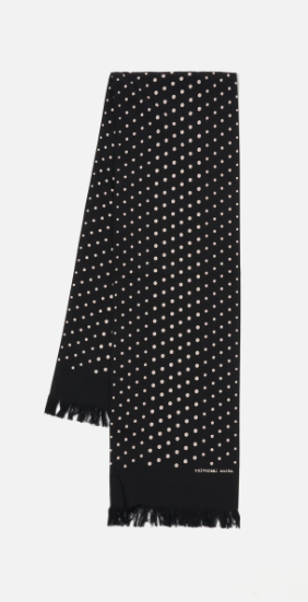 Short Scarf - Bold Dot Print Rayon