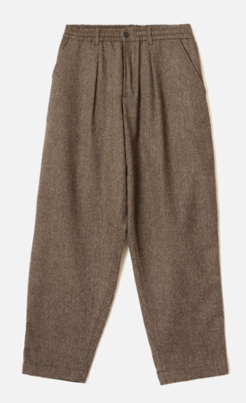 Pleated Track Pant - Wool Herringbone