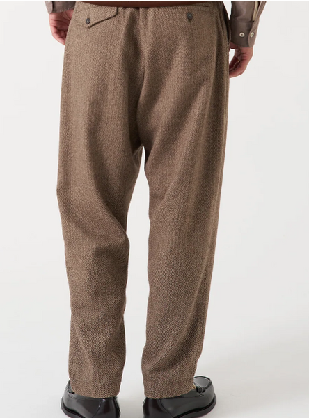 Pleated Track Pant - Wool Herringbone